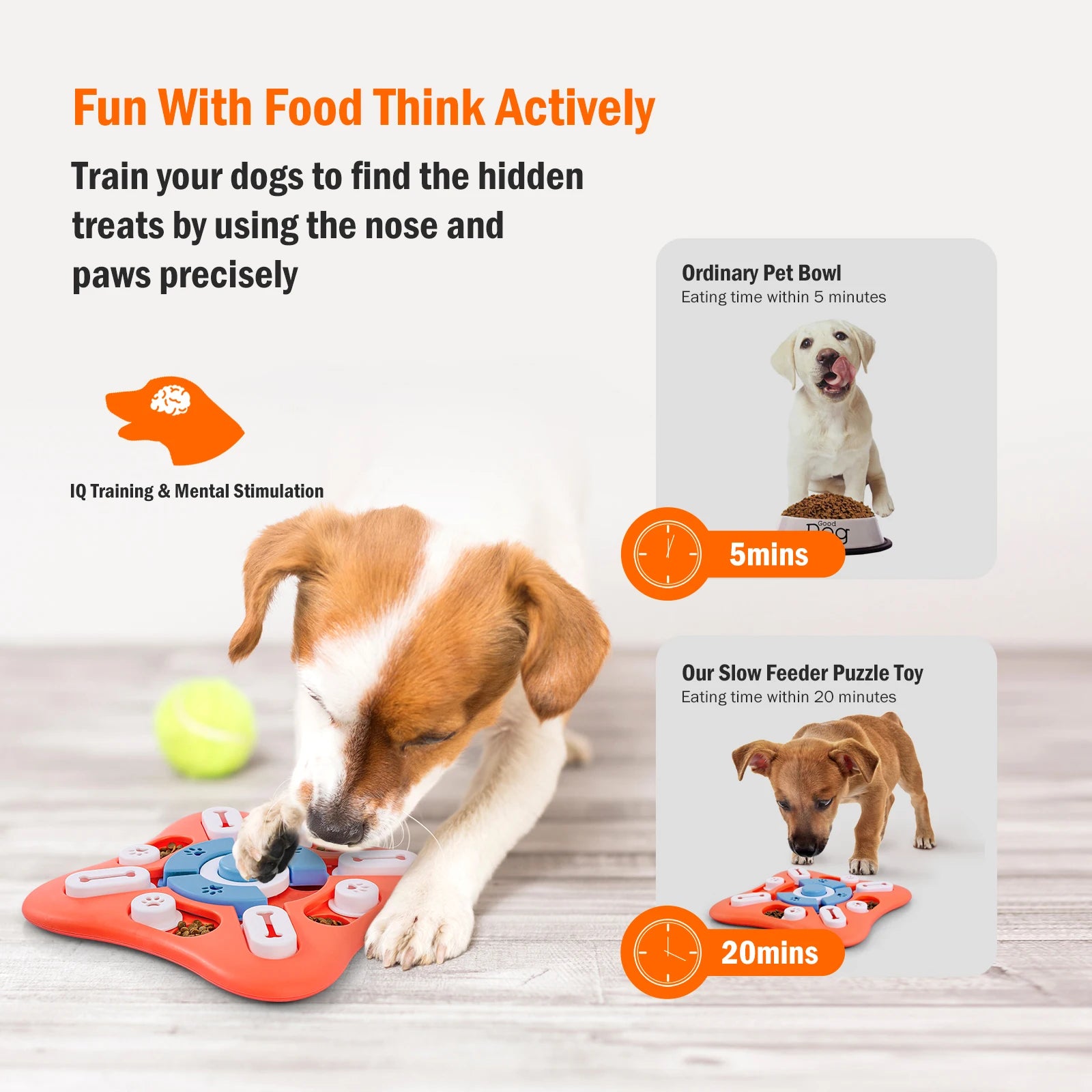 Interactive Dog Puzzle Toy for IQ Training – Treat Dispenser for Small, Medium & Large Dogs – Mental Stimulation Enrichment Game
