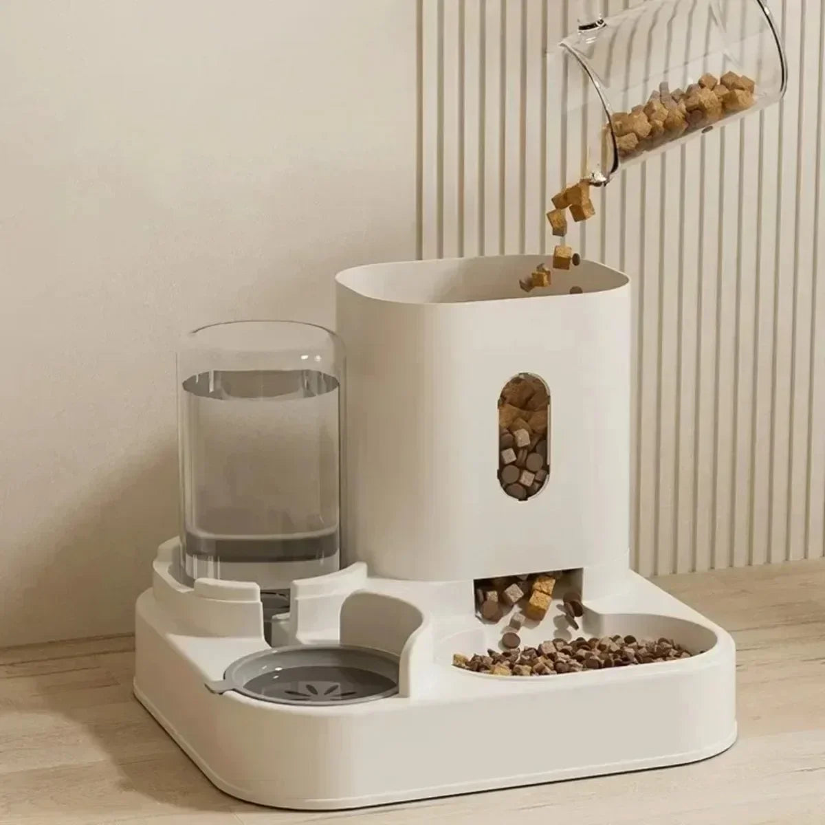 Automatic Feeder Dog Cat Puppy Food Bowl with Water Fountain Large Capacity Pet Food Storage Dispenser Container Puppy Pet Accessories