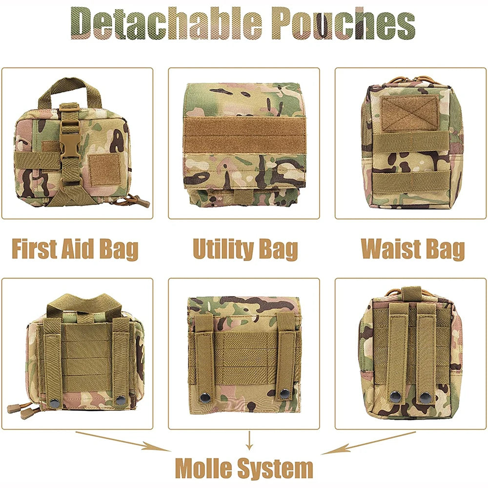 Camouflage Tactical Dog Harness & Leash Set – No-Pull Training Vest for German Shepherd, Malinois & Large Dogs | Adjustable & Durable