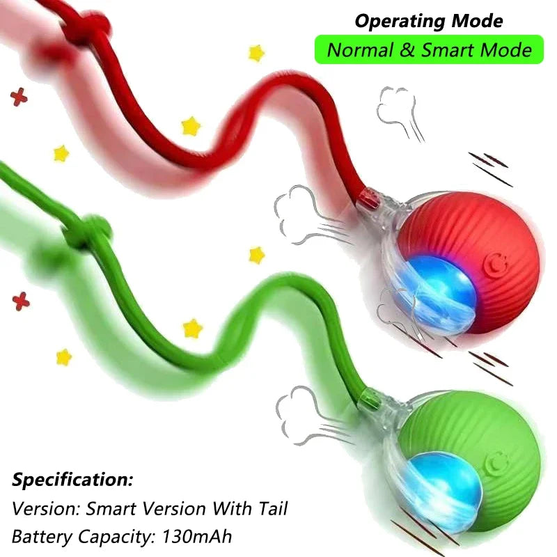 Rechargeable Interactive Cat & Puppy Ball Toy with Rolling Tail - Smart Automatic Pet Playmate
