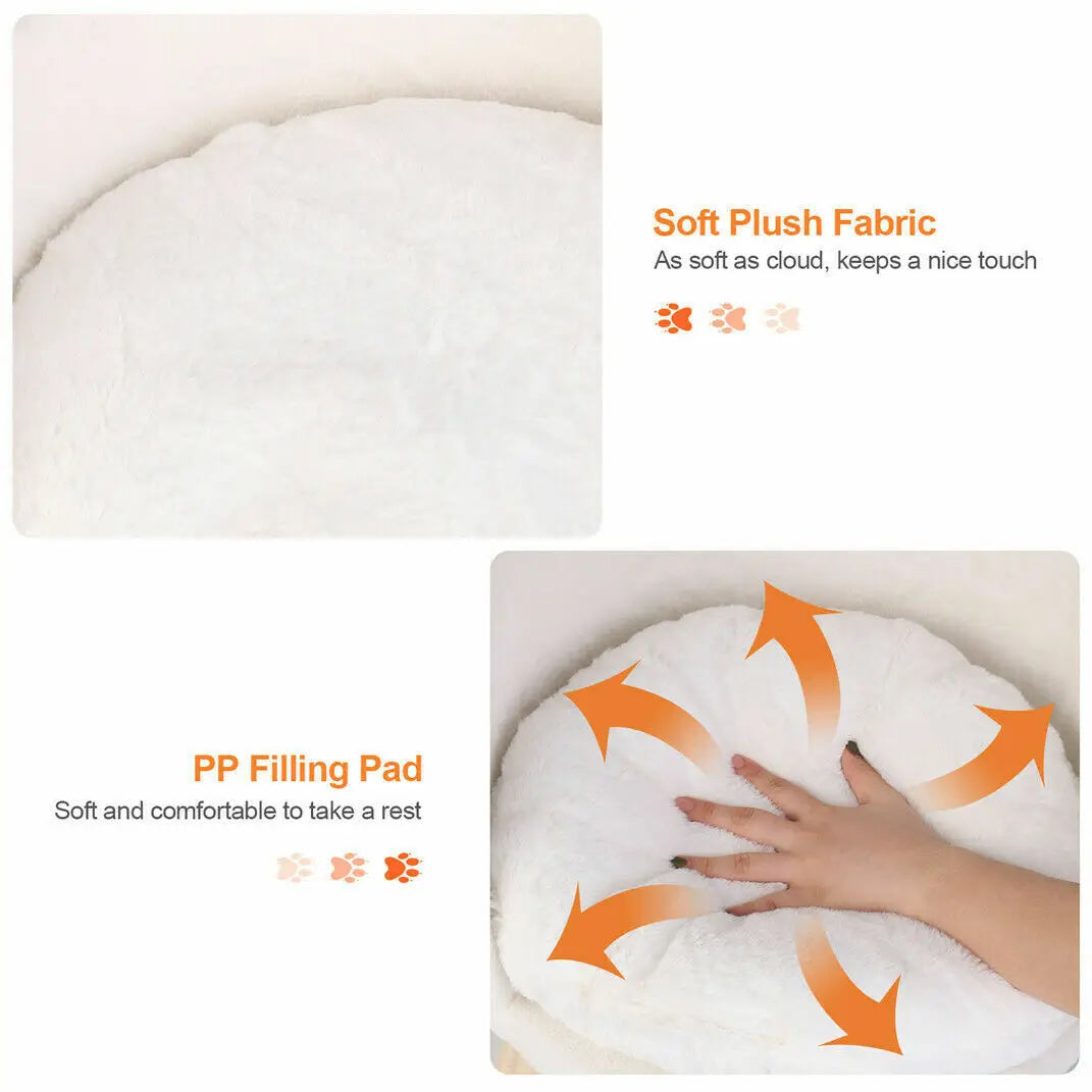 Luxury Plush Cat & Dog Bed with Cushion – Small Pet Nesting Chair with Wooden Legs | Washable, Soft & Stylish Couch for Cats & Puppies