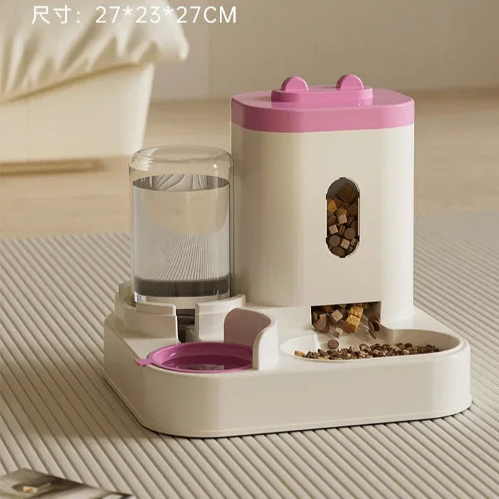 Automatic Feeder Dog Cat Puppy Food Bowl with Water Fountain Large Capacity Pet Food Storage Dispenser Container Puppy Pet Accessories