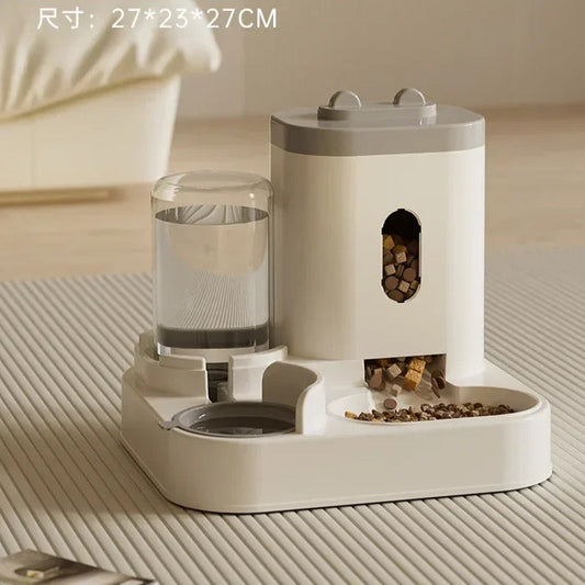 Automatic Feeder Dog Cat Puppy Food Bowl with Water Fountain Large Capacity Pet Food Storage Dispenser Container Puppy Pet Accessories
