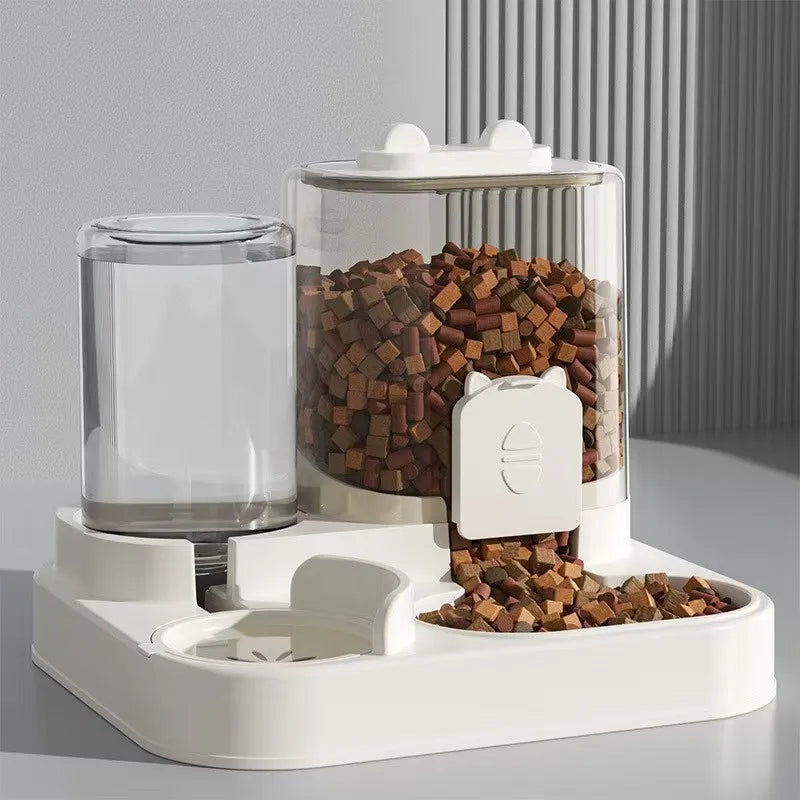 Automatic Feeder Dog Cat Puppy Food Bowl with Water Fountain Large Capacity Pet Food Storage Dispenser Container Puppy Pet Accessories