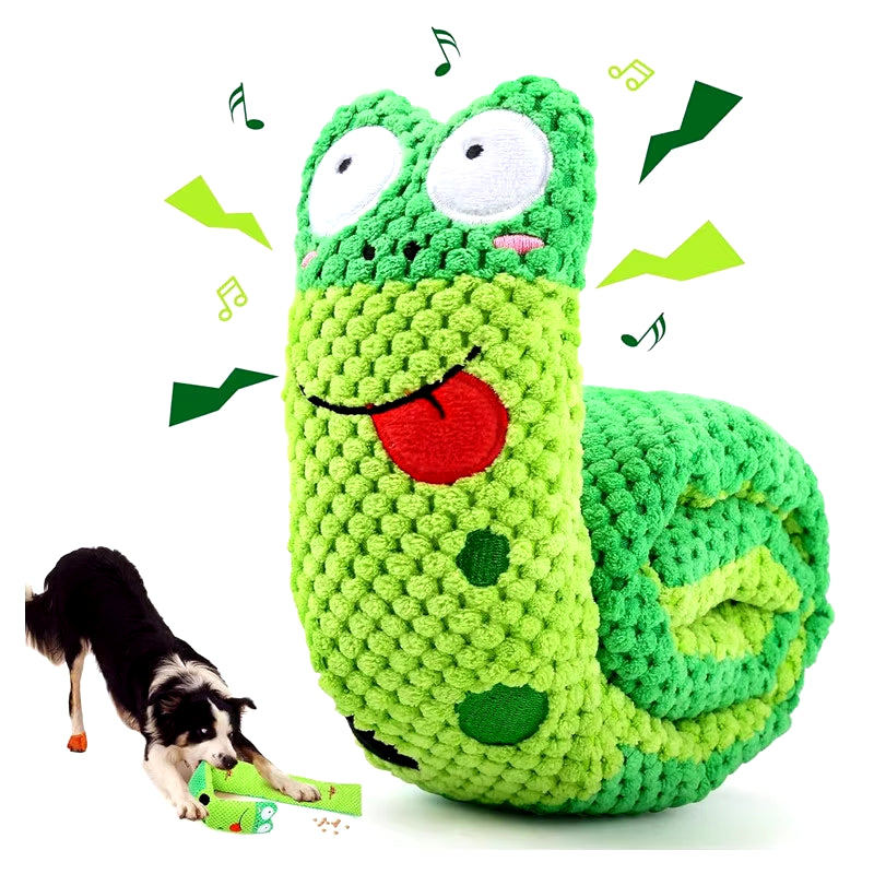 Interactive Dog Puzzle Feeder Toy – Indestructible Plush Squeaky Snail Toy for Puppies & Small Dogs | Food Hiding & Sound Play