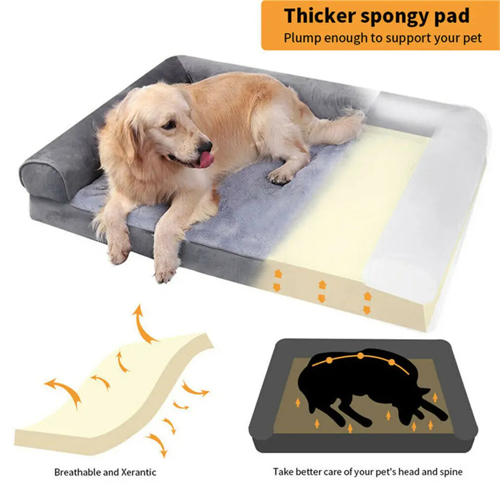 Orthopedic Dog Bed Extra Large – Supportive Pet Mattress with Bolster Sides, Removable Washable Cover & Soft Foam Cushion