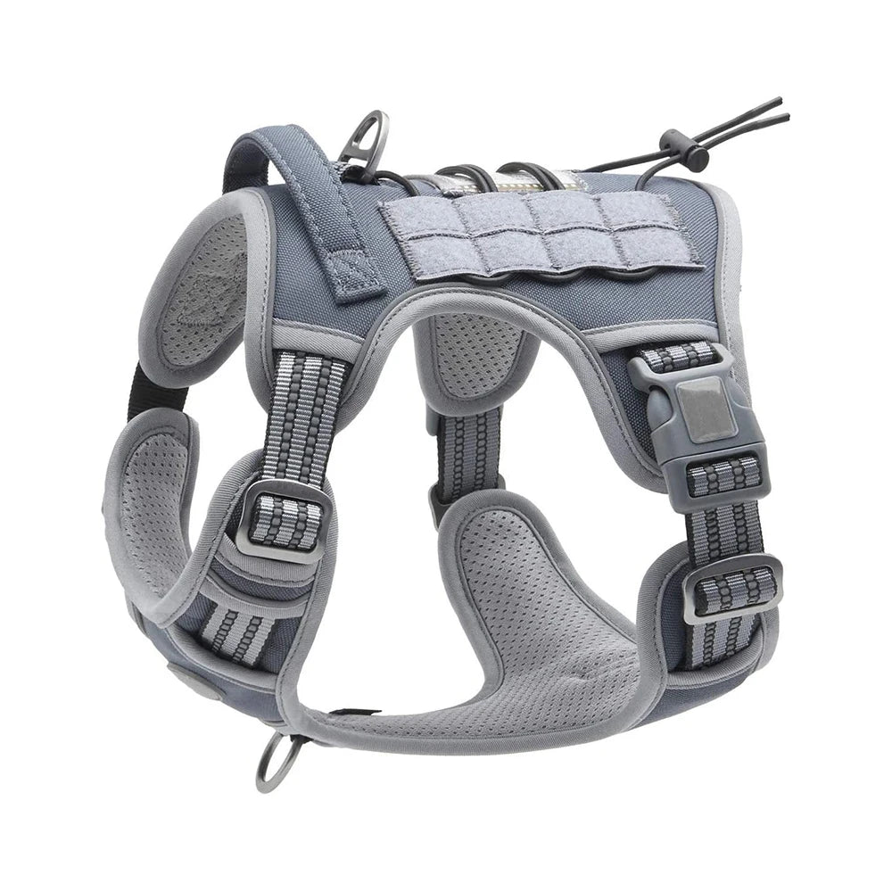 Reflective Tactical Dog Harness & Leash Set – Adjustable No-Pull Training Vest for Small & Large Dogs | Padded Outdoor Pet Harness
