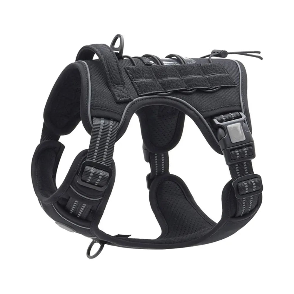 Reflective Tactical Dog Harness & Leash Set – Adjustable No-Pull Training Vest for Small & Large Dogs | Padded Outdoor Pet Harness