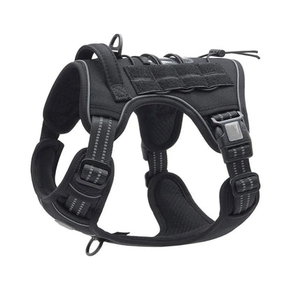 Reflective Tactical Dog Harness & Leash Set – Adjustable No-Pull Training Vest for Small & Large Dogs | Padded Outdoor Pet Harness