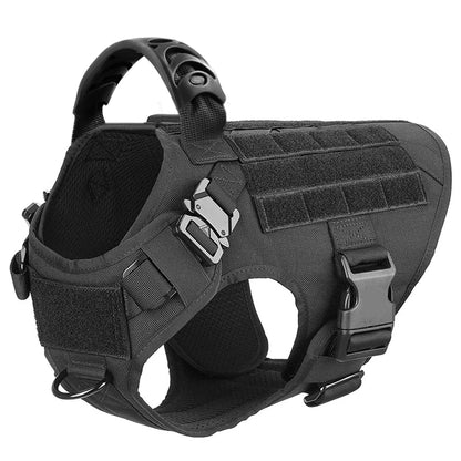 Tactical Dog Harness Set for Medium & Large Dogs – Adjustable Molle Vest with Leash, Collar & Pouches | Durable 1050D Nylon for German Shepherd, Malinois