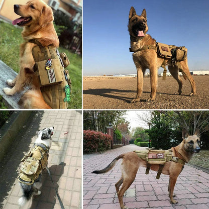 Camouflage Tactical Dog Harness & Leash Set – No-Pull Training Vest for German Shepherd, Malinois & Large Dogs | Adjustable & Durable