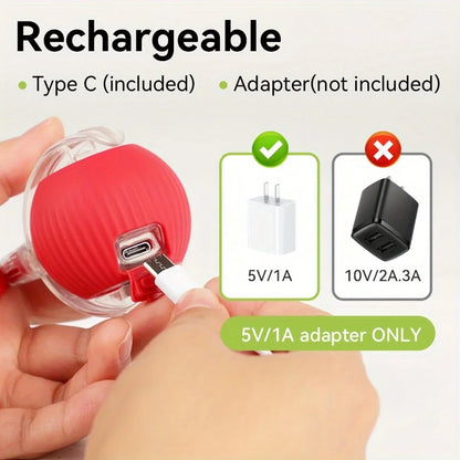 Rechargeable Interactive Cat & Puppy Ball Toy with Rolling Tail - Smart Automatic Pet Playmate