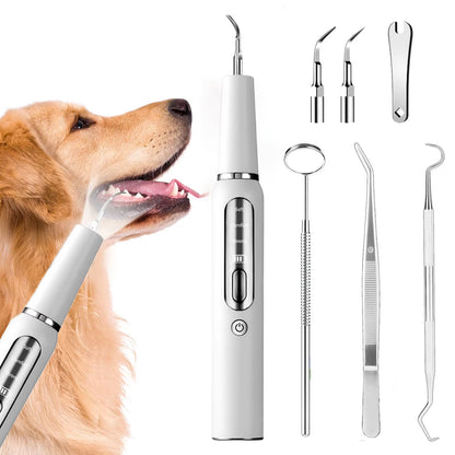 Ultrasonic Dog Toothbrush & Dental Scaler – Electric Plaque Remover Tool for Dogs & Cats | Pet Teeth Cleaning Kit for Tartar, Calculus & Oral Care